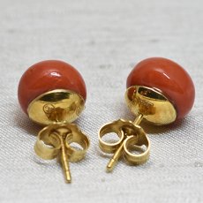 画像7: ゴールド・コーラルイヤリング 18金 (7)