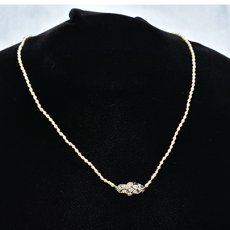 画像7: ゴールド・ダイヤモンド・パールネックレス 14金 (7)