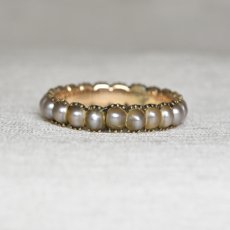 画像2: ゴールド・パール エタニティリング (2)