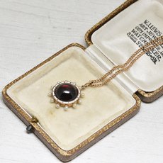 画像7: ゴールド・エナメル・ガーネット・パール ペンダント (7)