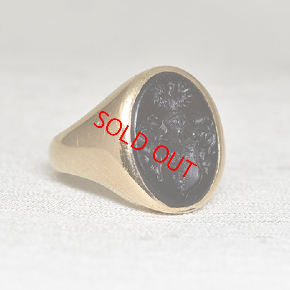 画像5: Sold ゴールド・オニキスインタリオリング (5)