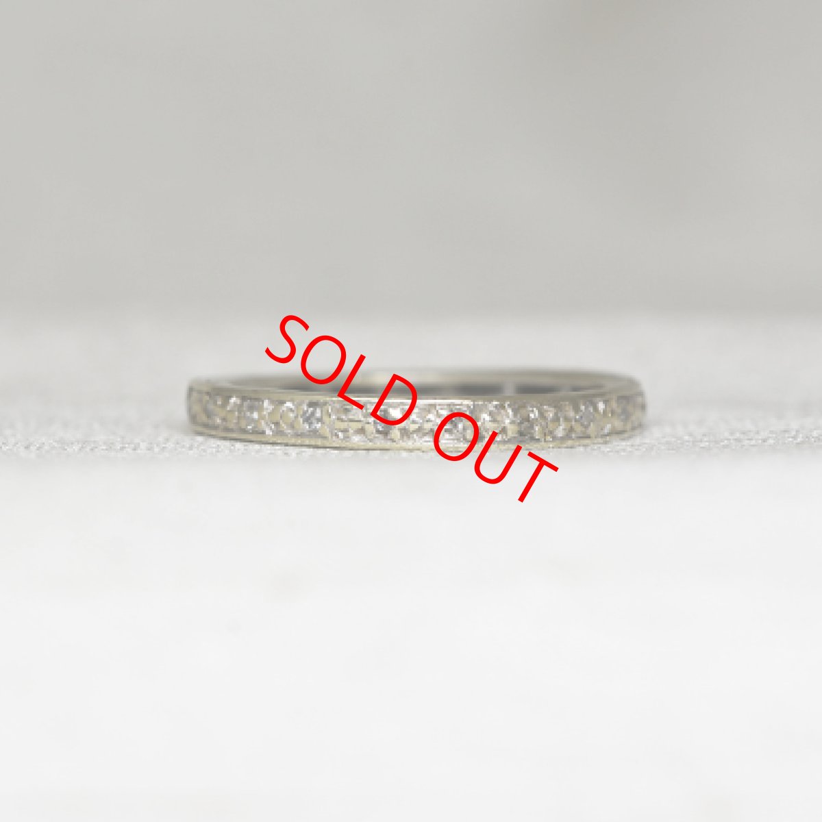 画像3: SOLD ホワイトゴールド・ダイヤモンド エタニティリング 9金 (3)