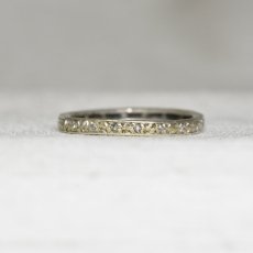 画像1: ホワイトゴールド・ダイヤモンド エタニティリング 9金 (1)