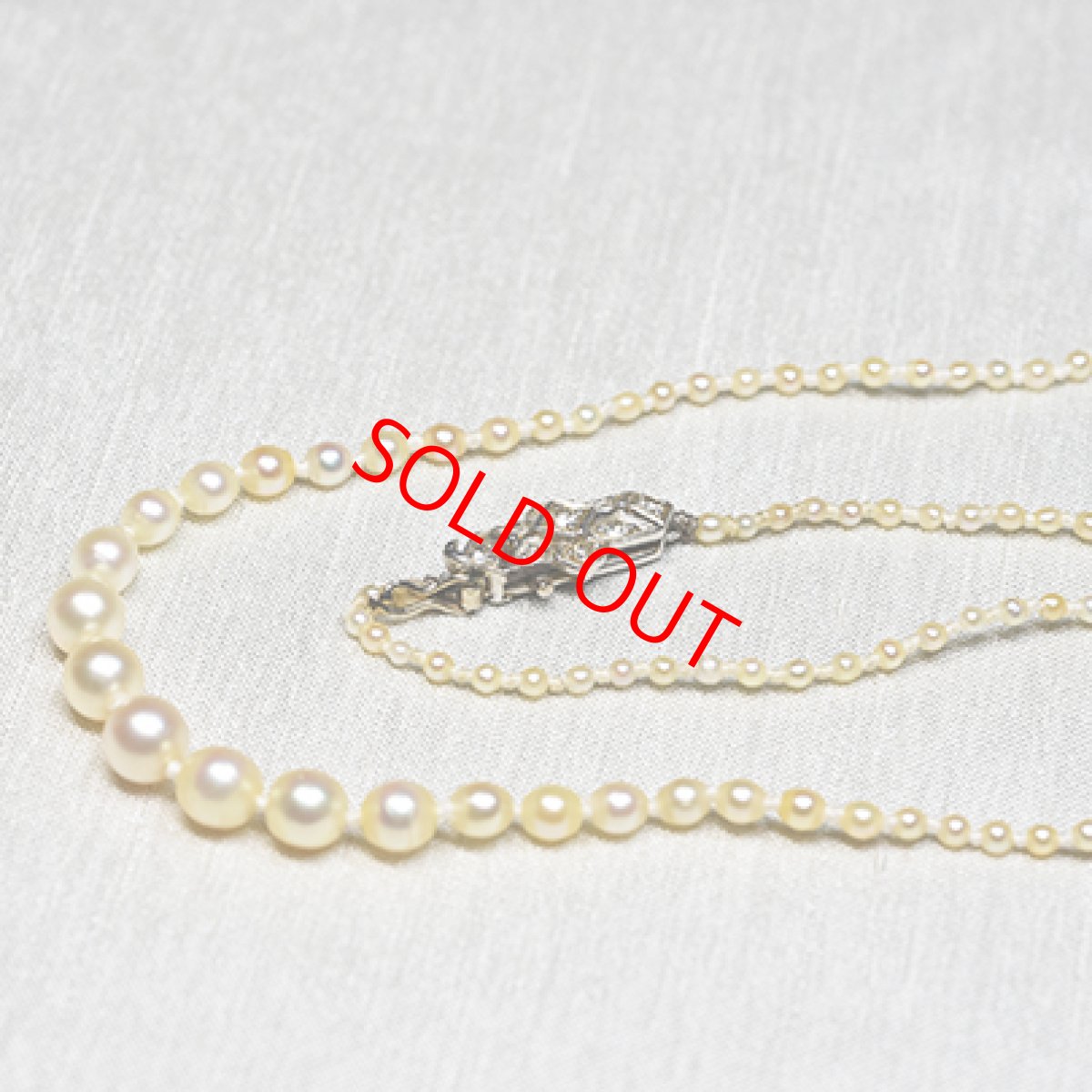 画像2: ゴールド・ダイヤモンド・パールネックレス 14金 (2)