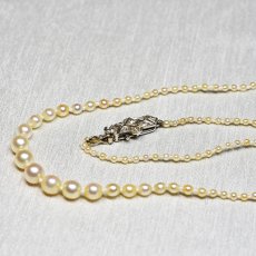 画像2: ゴールド・ダイヤモンド・パールネックレス 14金 (2)