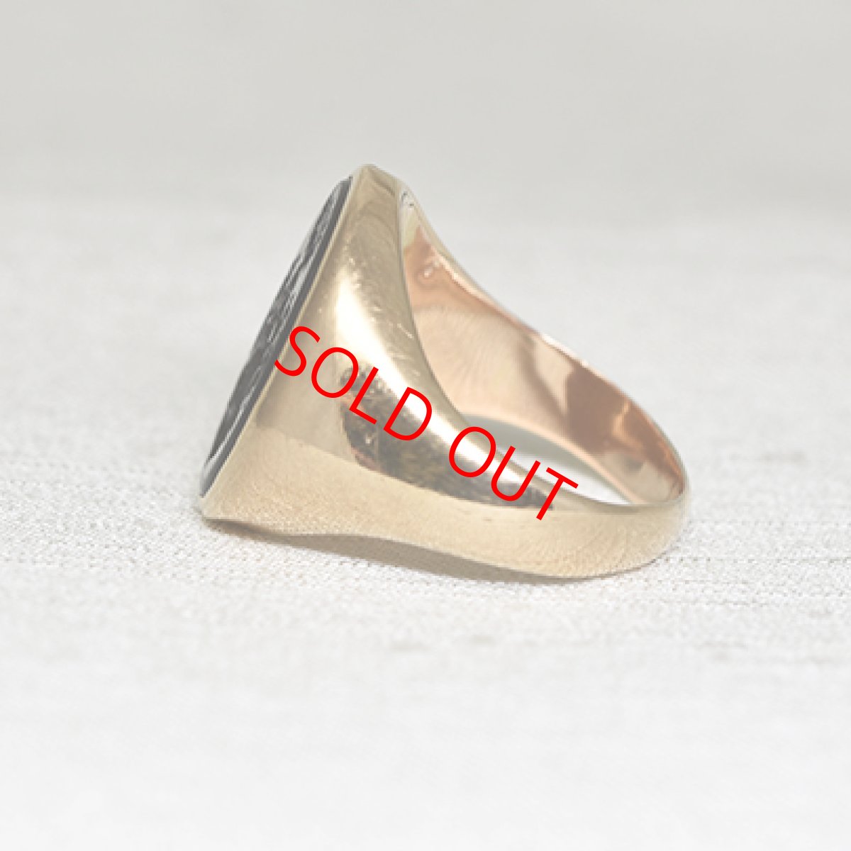 画像3: Sold ゴールド・オニキスインタリオリング (3)