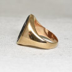 画像3: Sold ゴールド・オニキスインタリオリング (3)