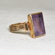 画像5: ゴールド・アメシストインタリオリング　18金 (5)