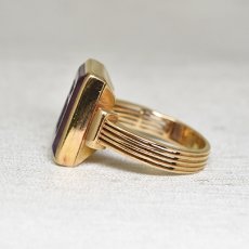 画像3: ゴールド・アメシストインタリオリング　18金 (3)