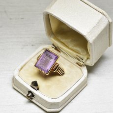画像8: ゴールド・アメシストインタリオリング　18金 (8)