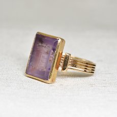 画像2: ゴールド・アメシストインタリオリング　18金 (2)