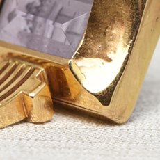 画像6: ゴールド・アメシストインタリオリング　18金 (6)