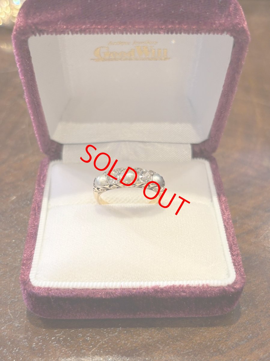 画像1:  For T  Gold. Diamond Pearl Ring (1)