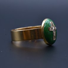 画像6: ゴールド・エナメル・ダイヤモンドリング　18金 (6)