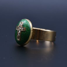 画像3: ゴールド・エナメル・ダイヤモンドリング　18金 (3)