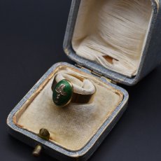 画像8: ゴールド・エナメル・ダイヤモンドリング　18金 (8)