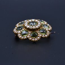 画像2: ゴールド・ペリドット・パールブローチ（オリジナルケース付き） (2)