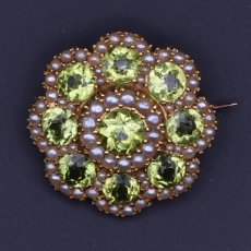 画像4: ゴールド・ペリドット・パールブローチ（オリジナルケース付き） (4)