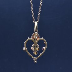 画像3: ゴールド・ルビー・パールペンダント 15金 （チェーンは9金） (3)