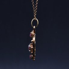 画像2: ゴールド・ルビー・パールペンダント 15金 （チェーンは9金） (2)